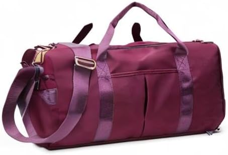 KARRESLY Sports Gym Bag for Women or Men Travel Duffel Bag with Wet Pocket and Shoes Compartment for Training Swim Yoga(Violet)