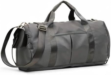 KARRESLY Sports Gym Bag for Women or Men Travel Duffel Bag with Wet Pocket and Shoes Compartment for Training Swim Yoga(Dark Grey)