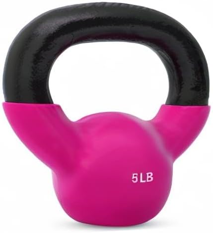 JFIT Kettlebell Weights Vinyl Coated Iron, 5 LB