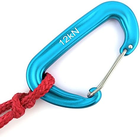 12kN 3.2"x2" Heavy-Duty Carabiner Clips - Durable, Lightweight Aluminum Alloy Carabiners for Hiking, Camping, Keychains, Dog Leashes, Hammocks & More