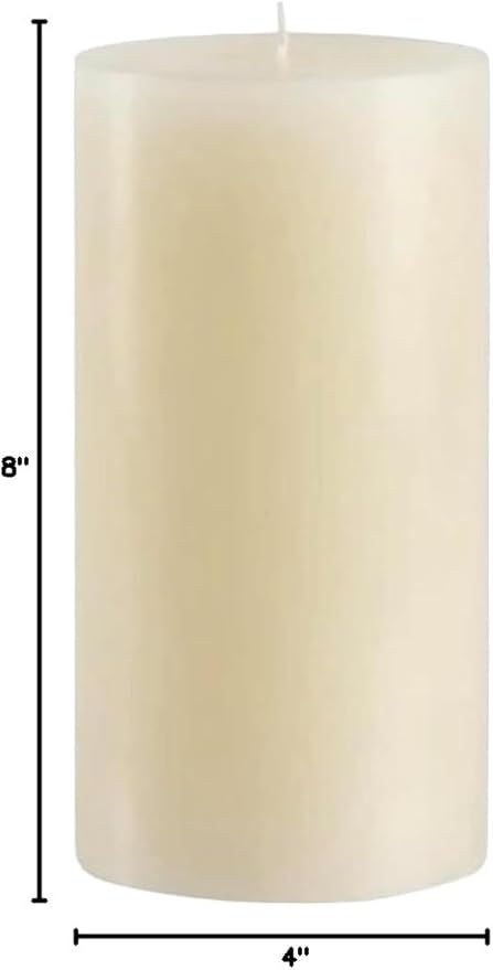Mister Candle Dripless Vanilla Scented Ivory Pillar Candle, Hand Made Vanilla Pillar Candles with Essential Oils for Home Decor, Premium Wax, 120 Hr Burn Time