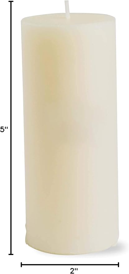 tag Chapel 2X5 Ivory Pillar Paraffin Wax Candle Unscented Drip-Free Long Burning 32 Hours for Home Decor Wedding Parties 2x5 Ivory