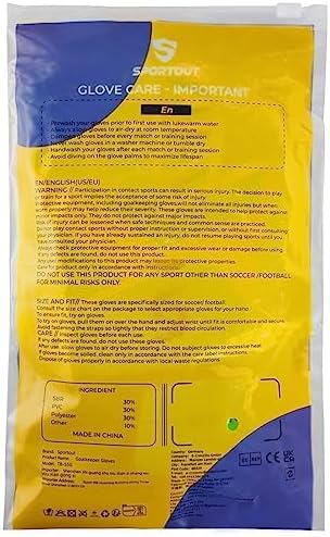 Sportout Kids Goalkeeper Gloves, Soccer Gloves with Double Wrist Protection and Non-Slip Wear Resistant Latex Material to Give Protection to Prevent Injuries