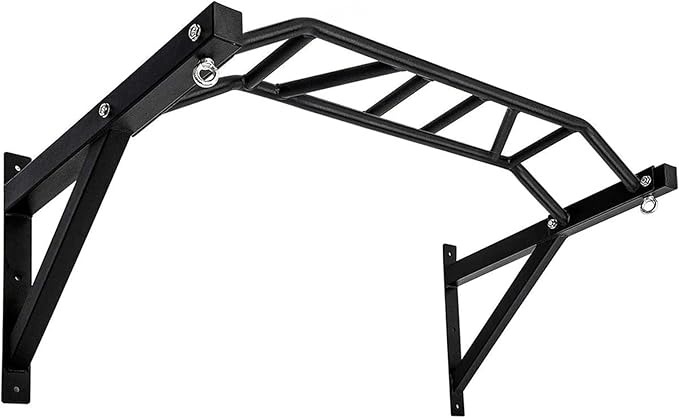 BDL Wall Mounted Pull Up Bar Chin Up bar Multifunctional Dip Station for Indoor Home Gym Workout, Power Tower Set Training Equipment Fitness Dip Stand Supports to 440 Lbs