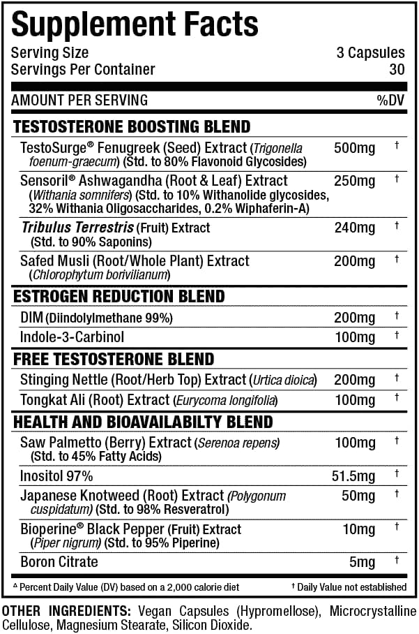 ALLMAX Nutrition TESTOFX Xtreme Testosterone Booster for Men, Tribulus Terrestris, Ashwagandha, Tongkat Ali, Supports Muscle Strength, Energy, Estrogen Control - 90 Capsules (30-Day Supply)