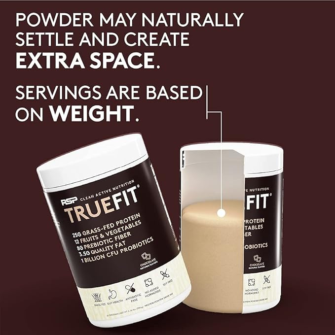 TrueFit Gut Healthy Protein Powder, Grass-Fed Whey Meal Replacement Shake with Prebiotics, Probiotics, & Organic Superfoods, Keto, Gluten Free 1.85 lbs