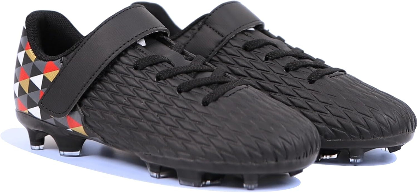 Soccer Cleats for Kids & Youth | Lightweight Football Shoes for Firm Ground | Durable Girls & Boys Soccer Cleats with Non-Slip Sole | Comfortable Soccer Boots | Unisex Size 11-6