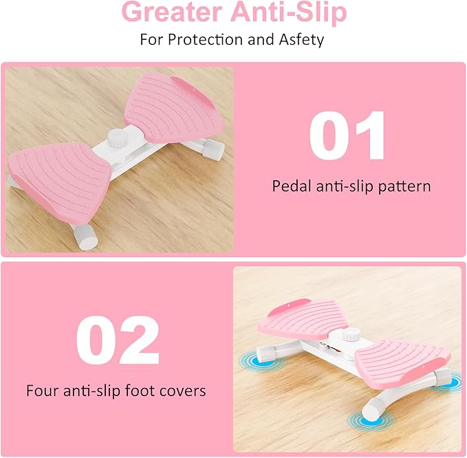 Waist Twister Ab Machine, 300 lbs Capacity Exercise Twist Board with Resistance Bands, Core Trainer Belly Fat Burner, Noiseless Waist Sculptor with Foot Massage