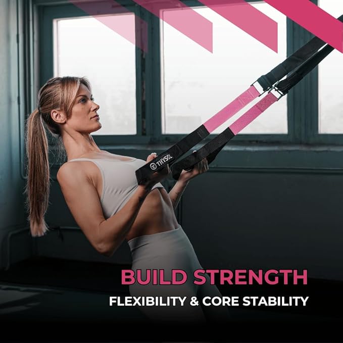 THYSOL® Resistance Trainer Pro Xtreme Straps Army | Sling Trainer Set with Adjustable Door Anchor | Fitness Home Workouts - Suitable for Travelling & for Training Indoor & Outdoor