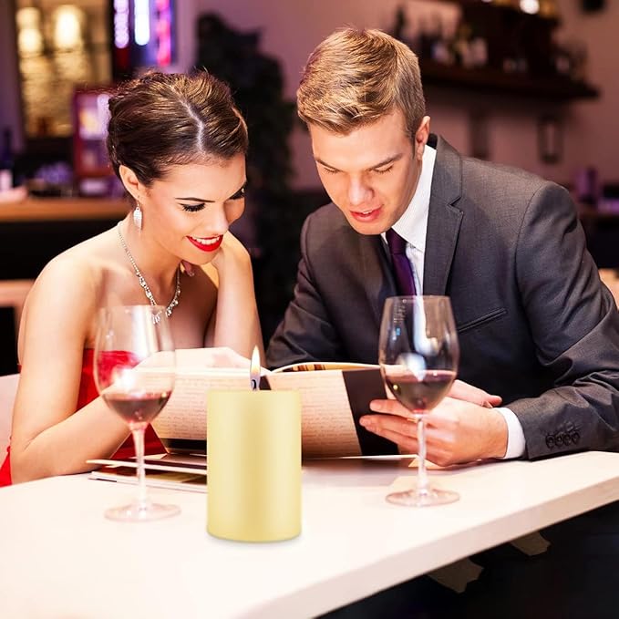 3 Packs 2.8x6 Inch Ivory Pillar Candles, Unscented Dripless Non-Toxic Smokeless Clean Long Lasting Burning Cylinder Candles for Home Dinner Table Decoration Power Outage Emergency