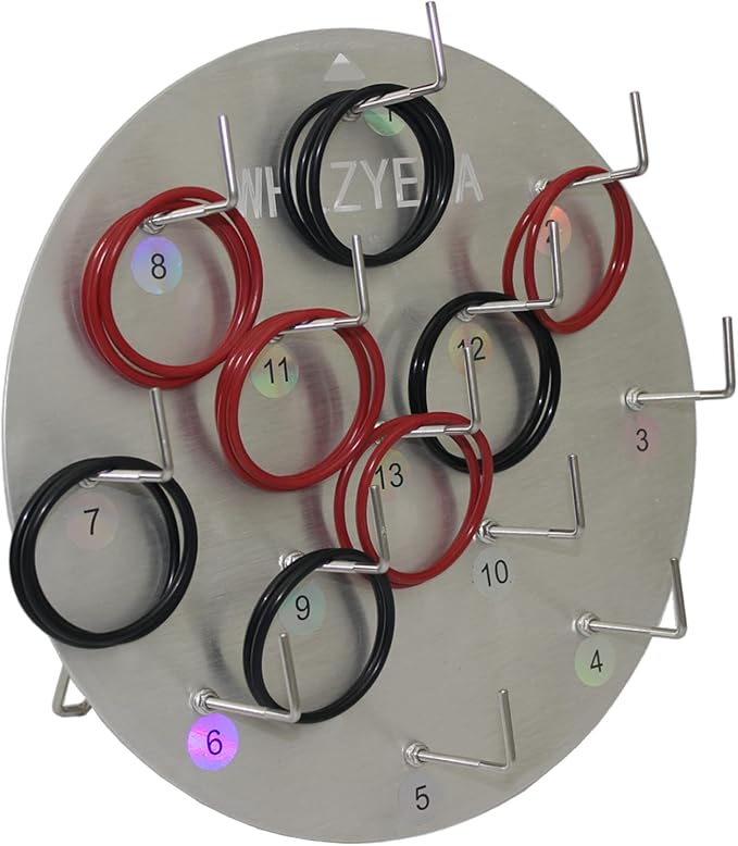 Aluminum Alloy Plate Portable Hook Ring Toss Game, Fun Backyard Lawn Toss for Family Carnival Party Games, Picnic & BBQ Entertainment