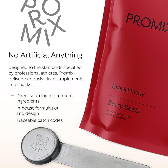 ProMix Nutrition Blood Flow - Nitric Oxide Supplement with Organic US Beet Root Powder - Cold Pressed, Low Temp Dehydration - 30 Servings