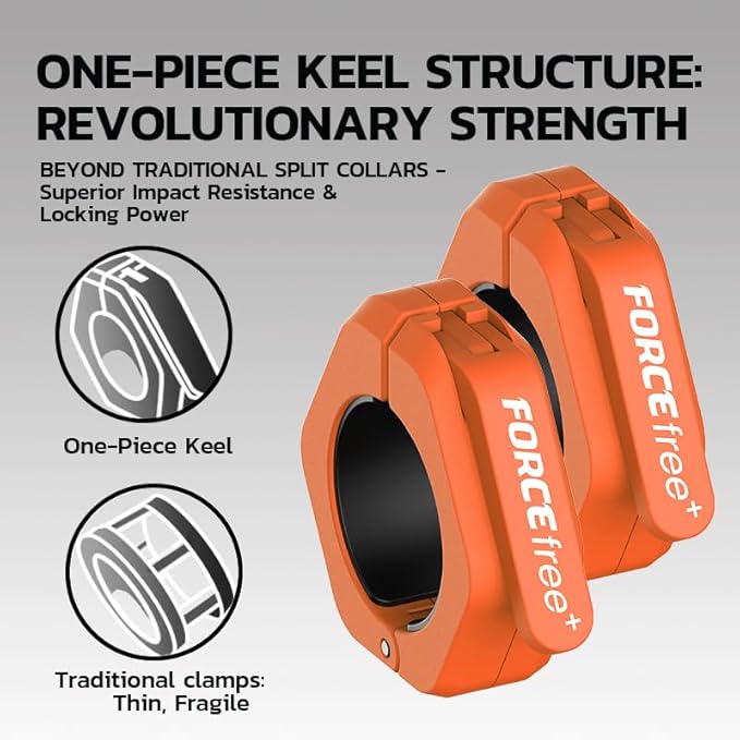 Barbell Clips (Pair), Barbell Clamps, Quick Release Olympic Barbell Clamps with Anti Slip TPR Grip, Barbell Collars for Secure Weightlifting & Powerlifting (Black) (NO MAG, Black)