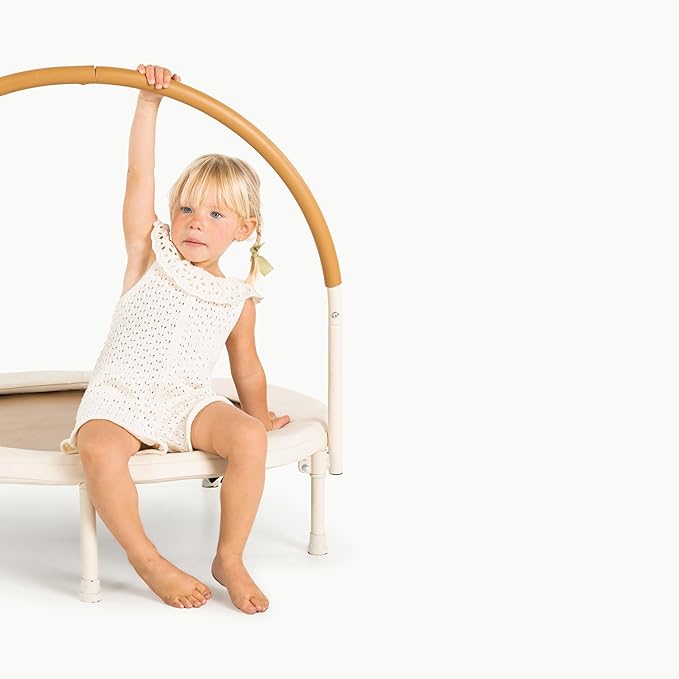 Gathre Springless Toddler Trampoline with Handle for Kids 3-6 | Wipeable Trampoline Pad | Movement, Balance, Fun | 55 lb Weight Limit | 11.5" Diameter
