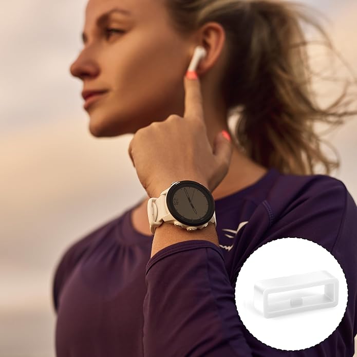 Xindojuz 9 PCS Watch Band Loop, White Silicone Magic Band Clips, Rubber Watch Strap Bands Holder Retainer Keepers Fastener Rings Replacement for Smartwatch Accessories Forerunner Bands (18/20/22 mm)