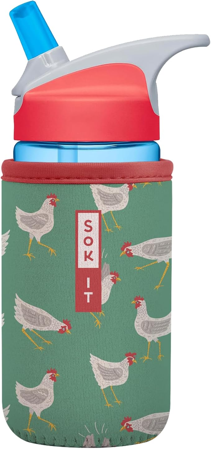 Sok It BotlSok Water Bottle Sleeve Insulated Neoprene Cover (Flew The Coop, Fits 12oz CamelBak or Nalgene)