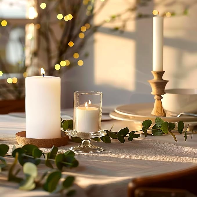 3 Packs Dripless 2.8x6 Inch White Pillar Candles, Unscented Large Wax Cylinder Column Candles for Power Outages Emergency Party Backyard Gathering - 70 Hour Burn Time