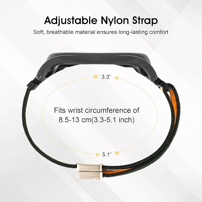 Adjustable Smartwatch Soft Woven Nyon Wristband + Protective Case Base fits for PLAUD AI NotePin Recorder,Upgraded 18mm Pin Notepin Strap for Easy Band Replacement