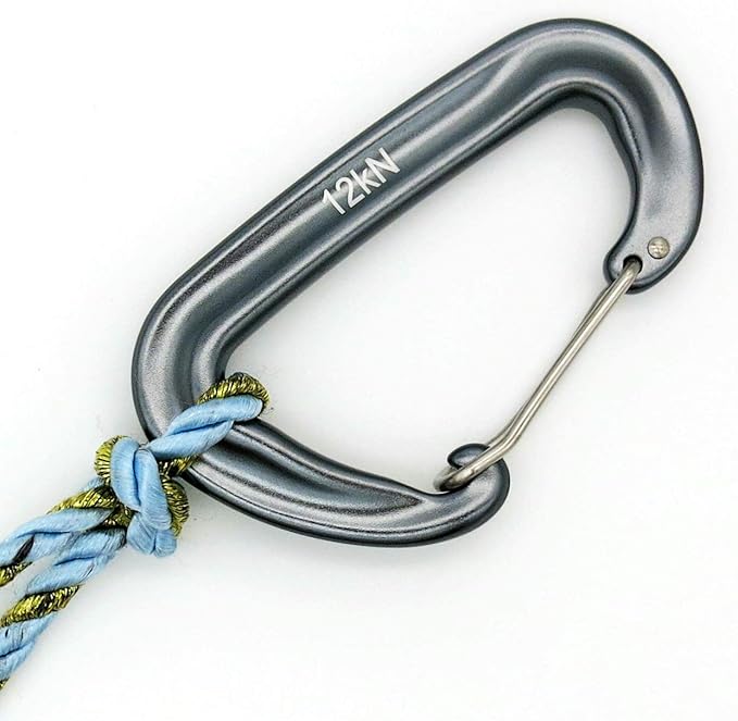 12kN 3.2"x2" Heavy-Duty Carabiner Clips - Durable, Lightweight Aluminum Alloy Carabiners for Hiking, Camping, Keychains, Dog Leashes, Hammocks & More