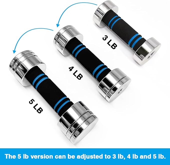 Northdeer Steel Dumbbells Ultracompact & Adjustable Chrome Dumbbell with Foam Handles 5lb 10lb 15lb 20lb 30lb 50lb Home Gym Workout (Choice of Size)