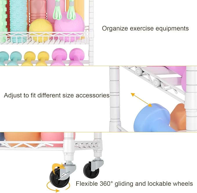 S3 Dumbbells Rack Storage Rack, Portable Home Gym Storage, Yoga Mat Storage, and Weight Rack Organizers for Gym Studio