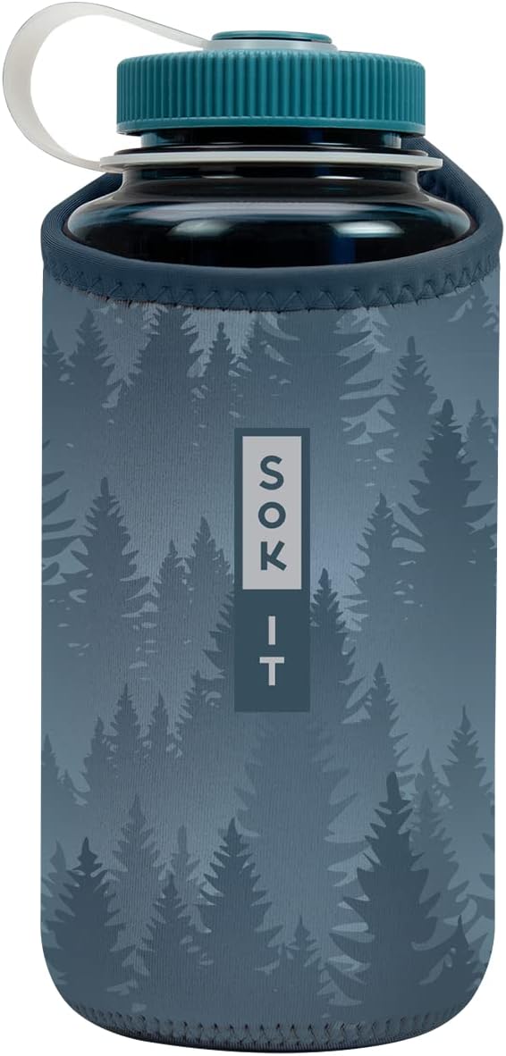 Sok It BotlSok Water Bottle Sleeve Insulated Neoprene Cover (Foggy Woods, Fits 32oz Nalgene)