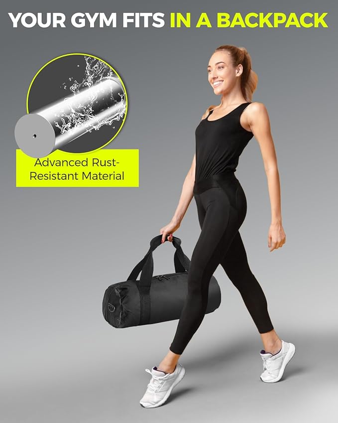 DASKING 4ft/4.9ft Barbell, 2-Inch Olympic Detachable Bar, Portable Strength Training Bar for Weightlifting, Squat, Bench Press, Home Gym, 450LBS, Includes Silent Collars