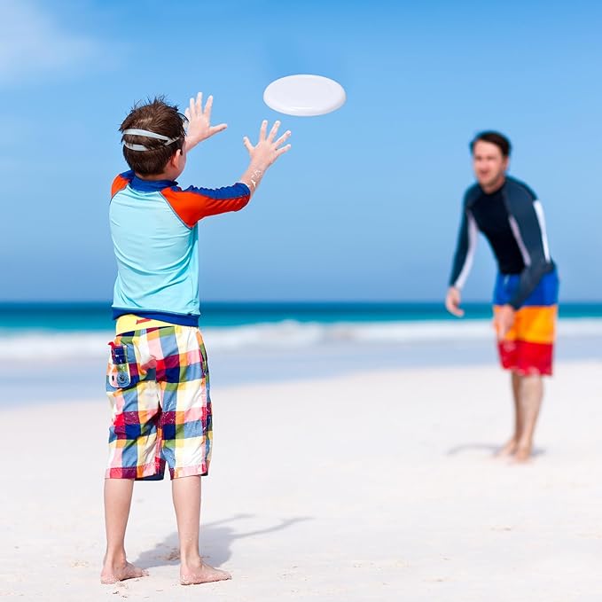 Tenceur 36 Pcs DIY Plastic Flying Disks Bulk 7 Inch Color Your Own White Flying Disc with 10 Paintbrushes and 3 Paints for Party Favors and Crafts Fun Home Activities Games