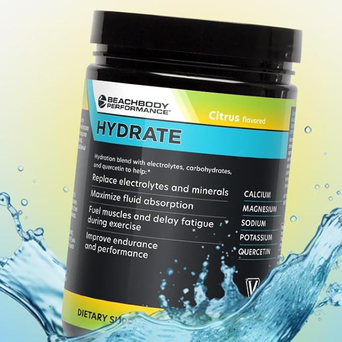 BODi Hydrate Performance Hydration Supplement, Quercetin Enriched Electrolyte Powder, 4 Key Electrolytes: Potassium, Magnesium, Sodium, Calcium - Supports Endurance & Fluid Balance, Citrus, 40 SRV