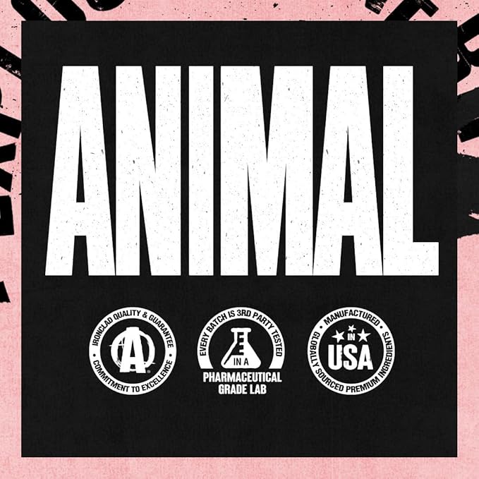 Animal 100% Whey Protein Powder ??Whey Blend for Pre or Post Workout, Recovery, Anytime Low Sugar Protein Boost Meal Replacement with BCAA Branched Chain Amino Acids ??New Flavor, Strawberry, 4 lb