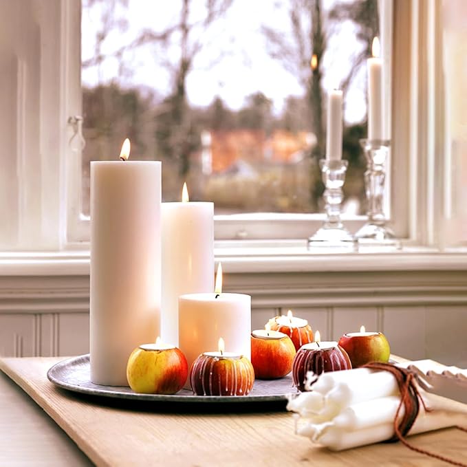 2 Packs 3x8 Inch White Pillar Candles, Dripless Unscented Cylinder Wax Candles for Wedding, Home Decor, Dinner Table, Party, Power Outage, Emergency - 100 Hours Burn Time