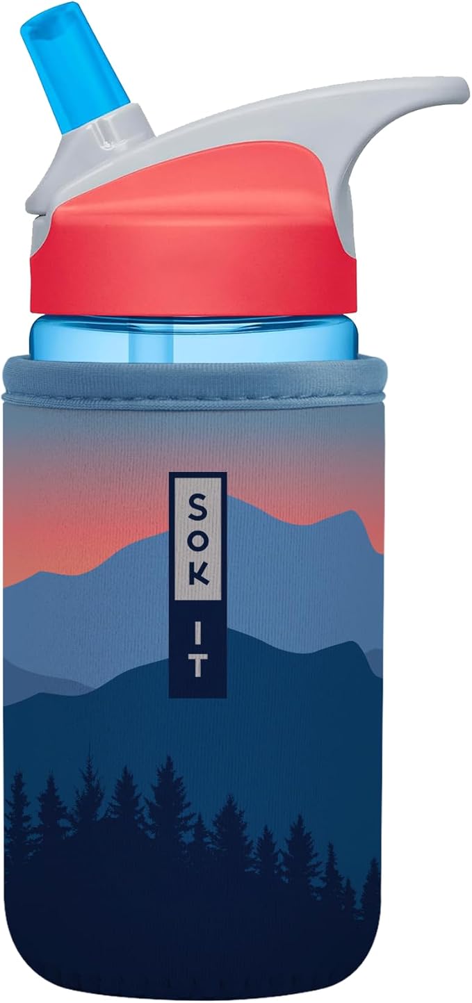 Sok It BotlSok Water Bottle Sleeve Insulated Neoprene Cover (Blue Ridge, Fits 12oz CamelBak or Nalgene)