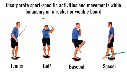 THERABAND Wobble Board Stability and Balance Trainer, Round Balance Board for Physical Therapy, Core Strengthening, Injury Rehabilitation, Agility Improvement, Coordination Exercise, & Surf Training