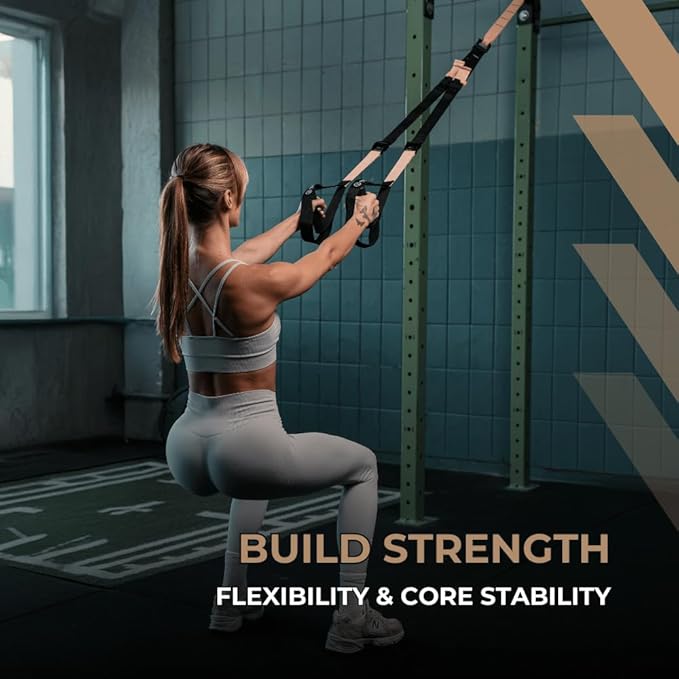 THYSOL® Resistance Trainer Pro Xtreme Straps Army | Sling Trainer Set with Adjustable Door Anchor | Fitness Home Workouts - Suitable for Travelling & for Training Indoor & Outdoor