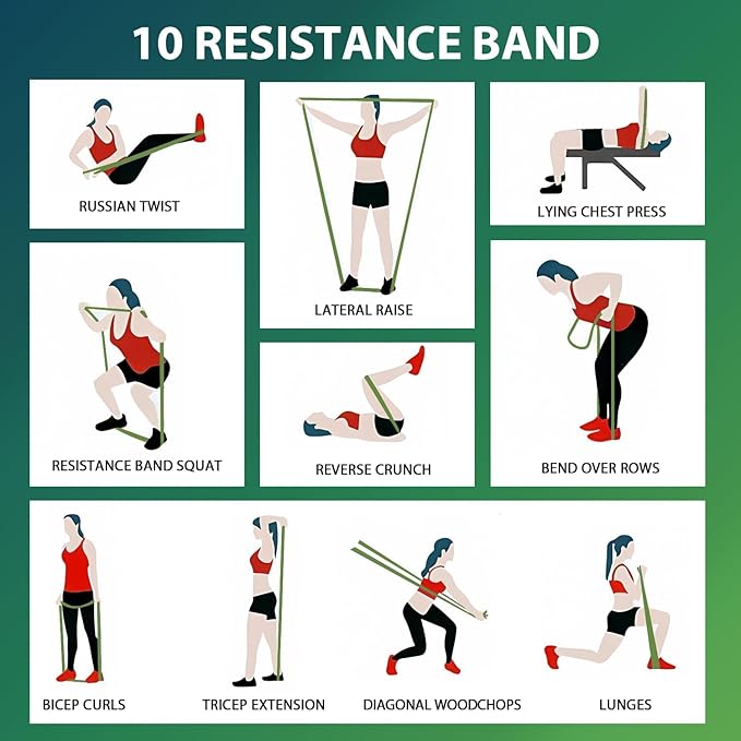 LEEKEY Resistance Bands, Exercise Bands with Handles,Pull Up Assist Bands - Bands for Working Out,Band for Men and Women Fitness Training, Physical Therapy,Home Workouts