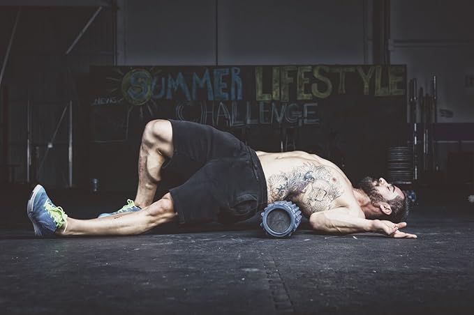 RumbleRoller Original Textured Foam Roller - Deep Tissue, Self Myofacial Release Massage Therapy Roller