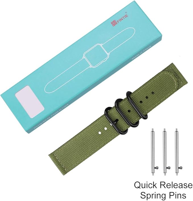 FINTIE Bands Compatible with Fitbit Versa 2/1 / Lite Edition, Soft Nylon Replacement Strap Wristband Accessories (Olive)