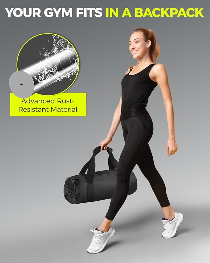 DASKING 4ft/4.9ft Barbell, 2-Inch Olympic Detachable Bar, Portable Strength Training Bar for Weightlifting, Squat, Bench Press, Home Gym, 450LBS, Includes Silent Collars