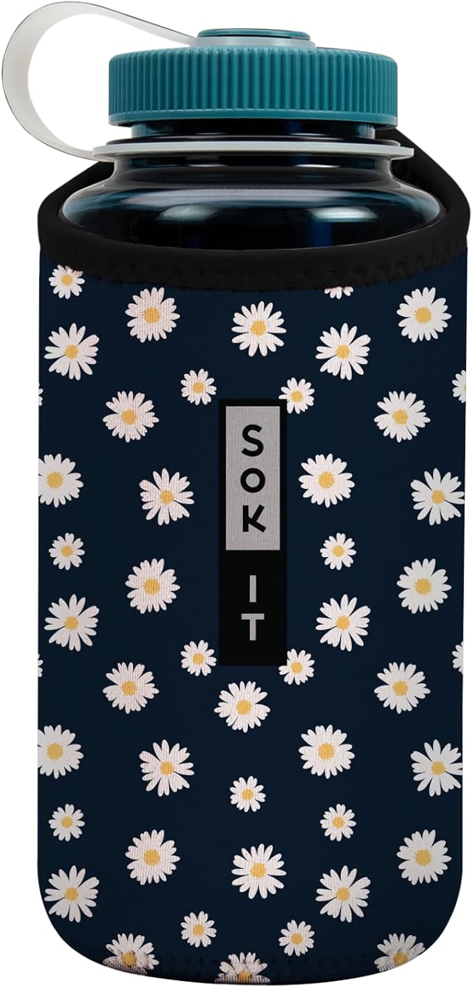 Sok It BotlSok Water Bottle Sleeve Insulated Neoprene Cover (Daisy Chain, Fits 32oz Nalgene)