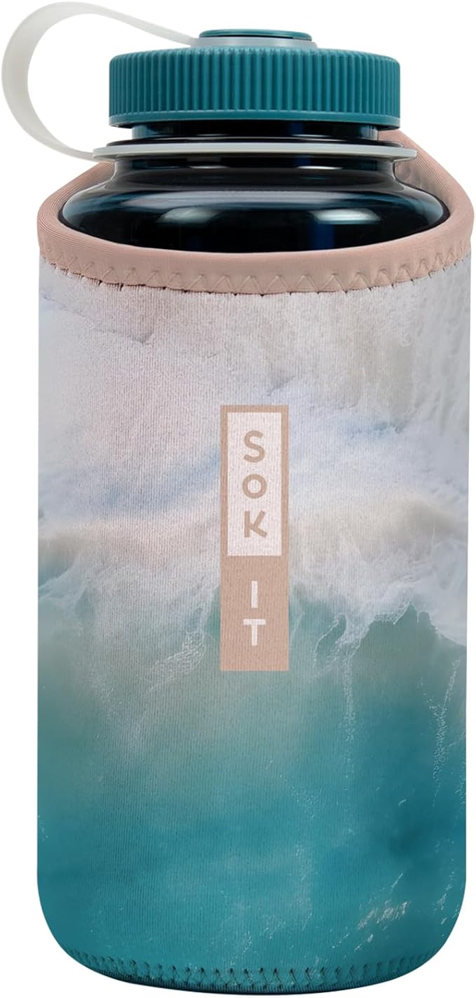 Sok It BotlSok Water Bottle Sleeve Insulated Neoprene Cover (Ay, Bay Bay!, Fits 32oz Nalgene)