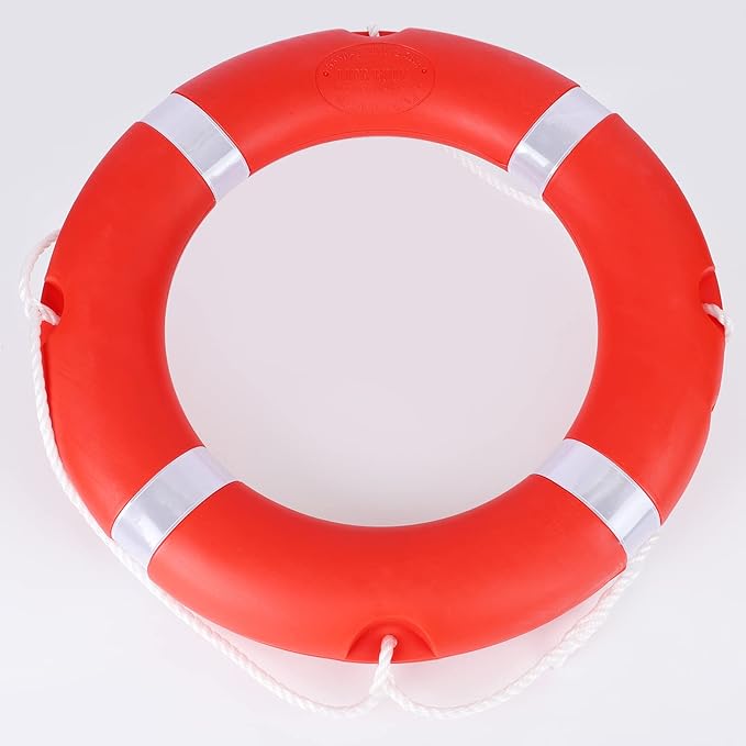 28/23 Inch Boat Safety Throw Ring Set, 98.4FT Floating Lifesaving Rope, 2.5/1.5 KG International Standard, Outdoor Professional Throwing Ring Rope Rescue Lifeguard Lifesaving