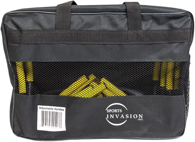 Adjustable Speed Training Hurdle Set of 6 (Adjust to 9" or 12") with Carrying Bag