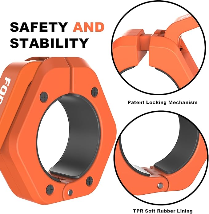 Barbell Clips (Pair), Barbell Clamps, Quick Release Olympic Barbell Clamps with Anti Slip TPR Grip, Barbell Collars for Secure Weightlifting & Powerlifting (Black) (MAG, Green)