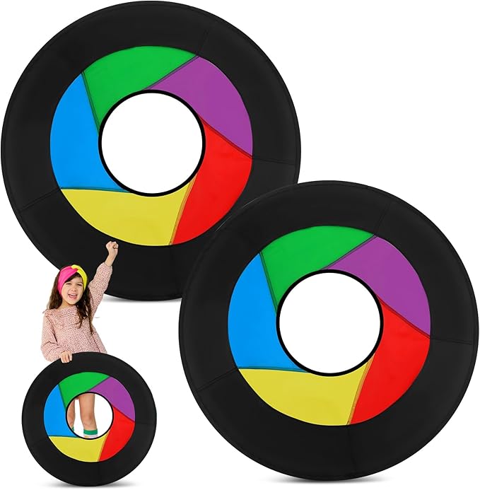 36" Giant Flying Disc Folds to 12" Soft Foldable Flying Ring Throwing Safe Lightweight Fabric Disc with Storage Bag for Summer Kids Adults Family Outdoor Fun School Activities