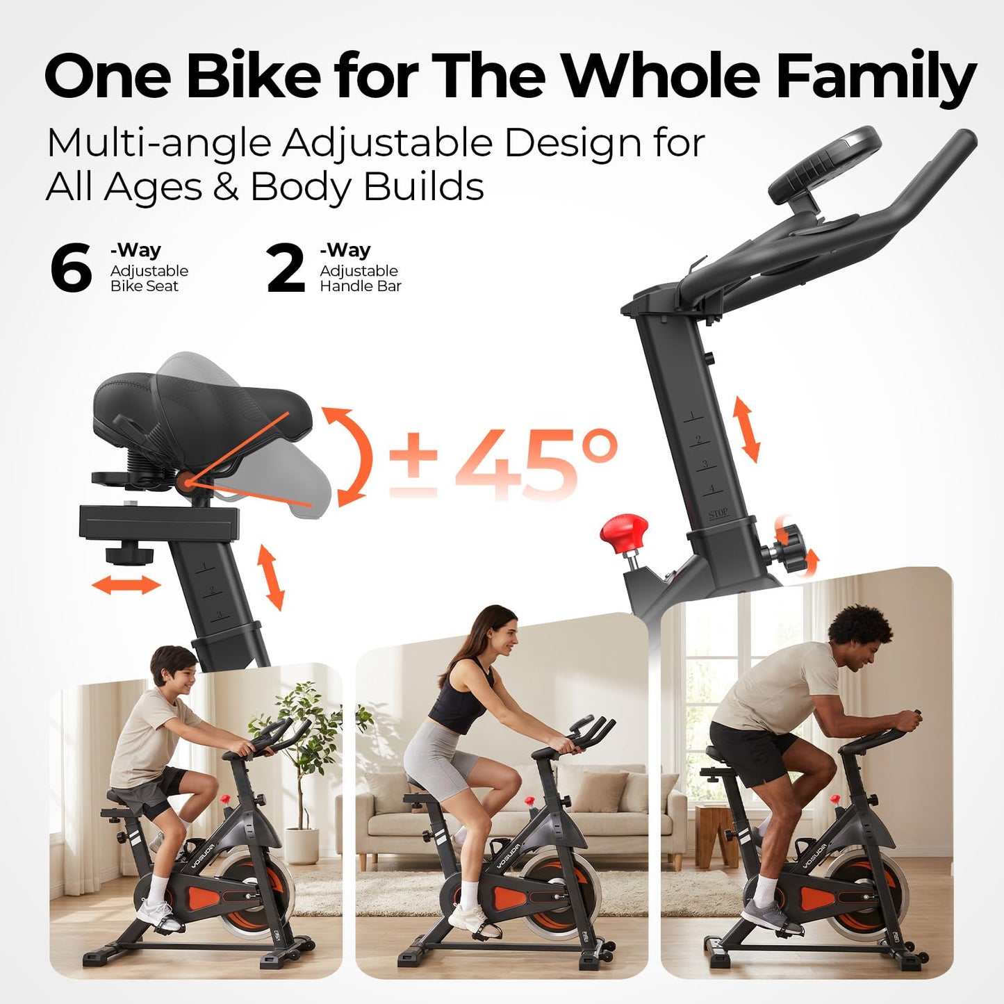 YOSUDA Magnetic Stationary Exercise Bike for Home, Indoor Cycling Bike with Exclusive App & Fitness