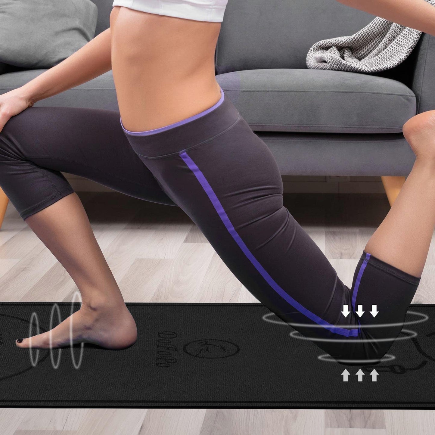 dofopo Jump Rope Mat 71"x24" Larger Non-Slip Indoor Outdoor Exercise Fitness Mat,High-Density