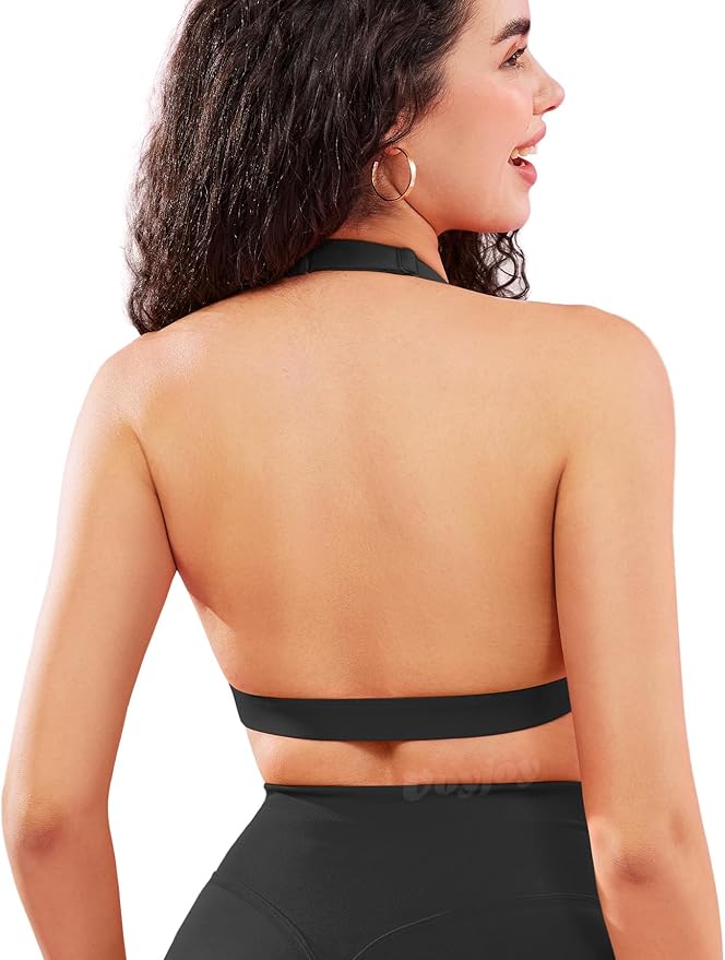 VOYJOY Sports Bras for Women Basic Wireless Bra Crop Workout Yoga Bra Sexy Tank Top