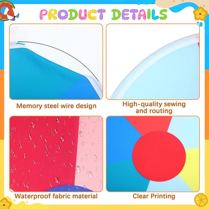 24 Pcs Foldable Flying Disc Fans with Bag Folding Pocket Gifts for Fun Birthday Camping Summer Outdoor Activities Party Favors, 8 Styles(Volleyball)