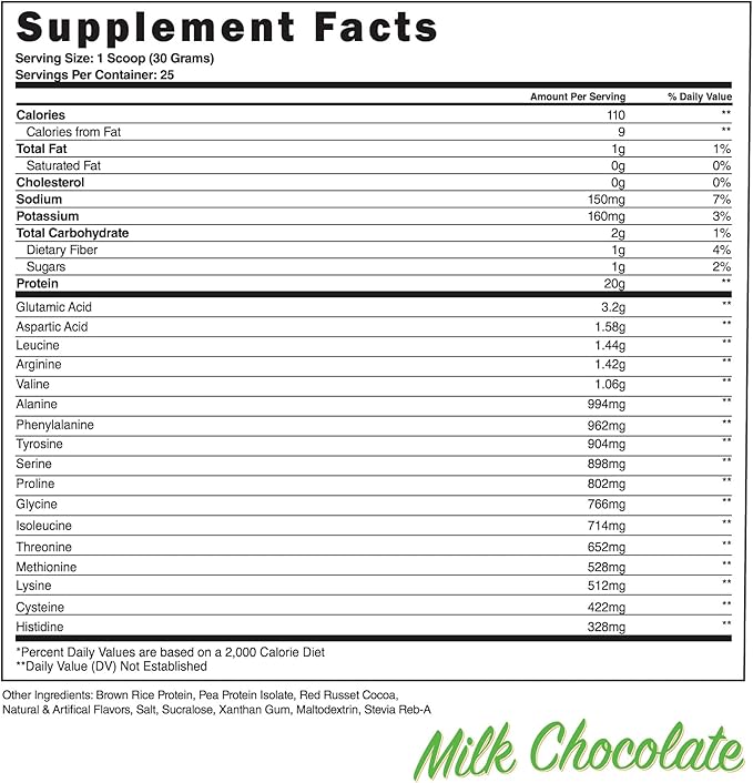 Steel Supplements Veg-PRO | Vegan Protein Powder, Milk Chocolate | 25 Servings (1.65lbs) | Protein Powder with BCAA Amino Acid | Gluten Free | Non Dairy | Low Carb Formula
