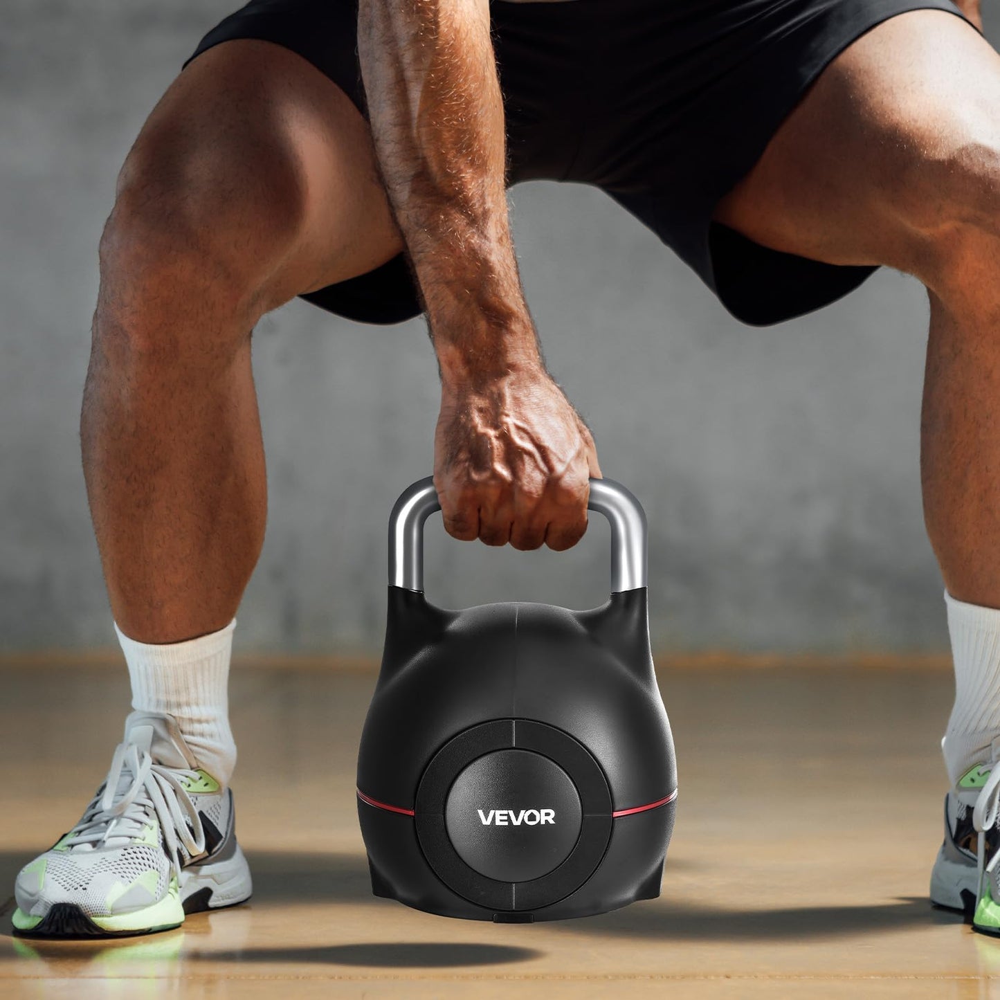 VEVOR Kettlebell, Adjustable Kettlebell with 7 Weight Levels (5, 11.5, 18, 24.5, 31, 37.5, 44 lbs)